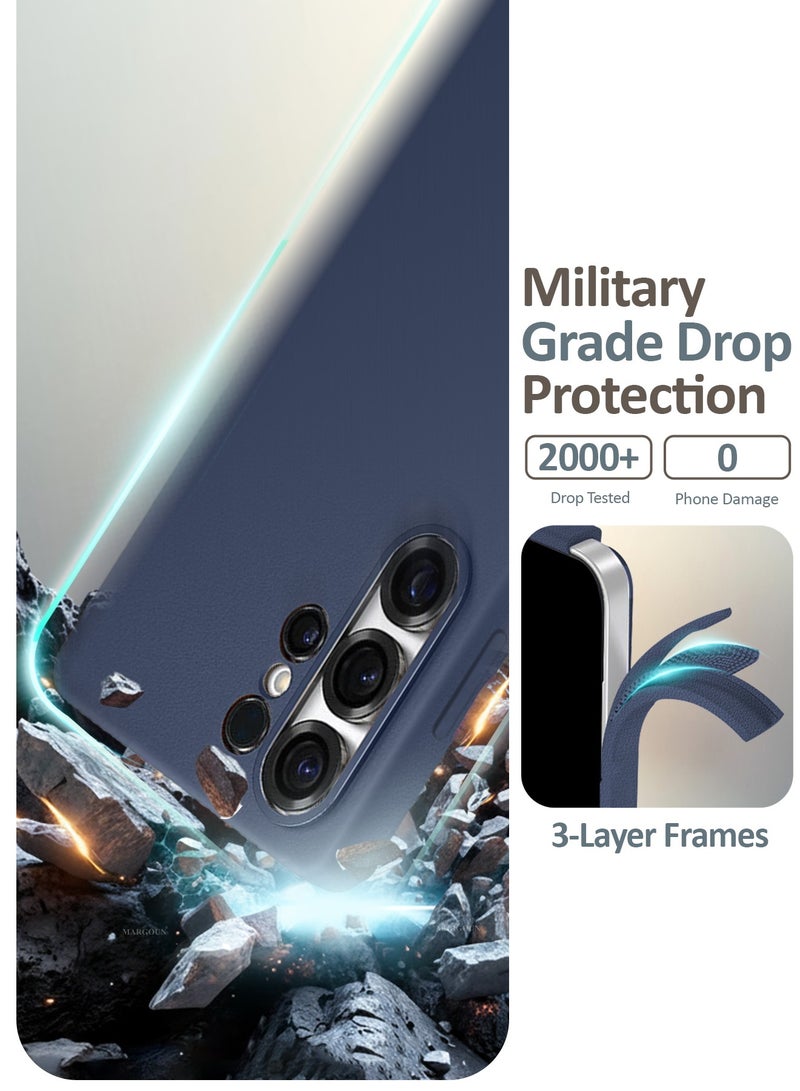 CATANES Leather Case for Samsung Galaxy S26 Ultra, Leather Back Cover, Shockproof Protective Shell, Elegant Matte Finish- Dark Blue - Image 3